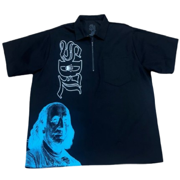 Sky Da Limit Ben Davis Black Blue jacket with embroidered logo streetwear design