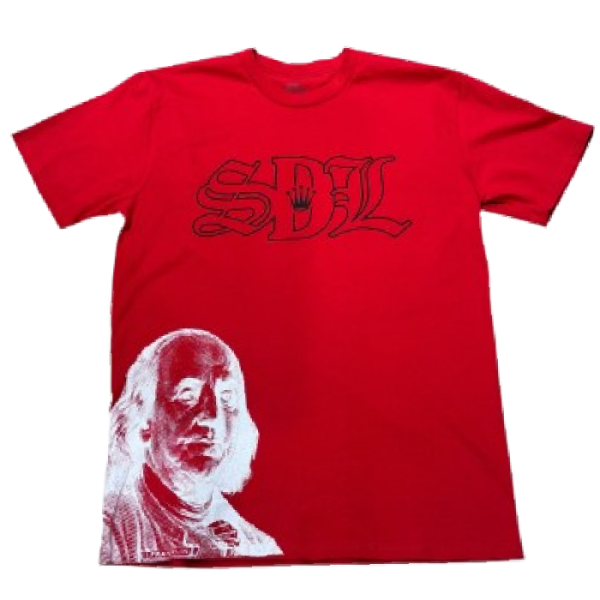 Sky Da Limit Red Shirt with bold graphic and streetwear design