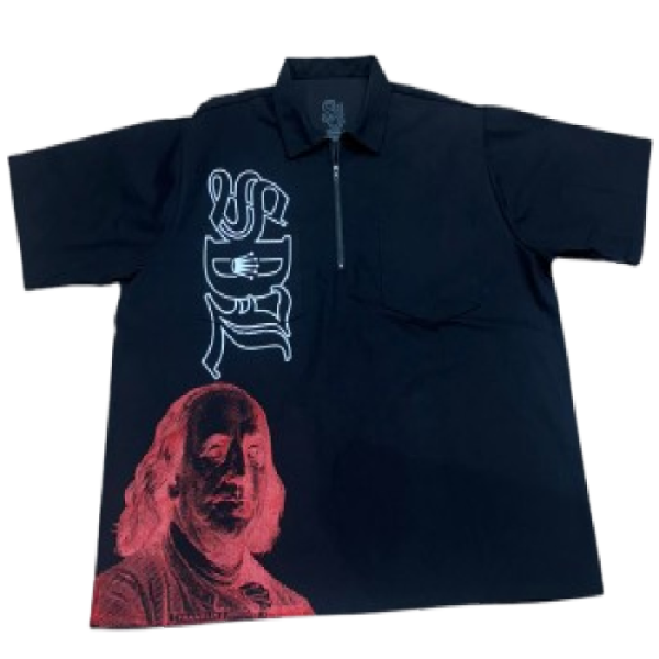 Sky Da Limit Ben Davis black and red hoodie with front logo streetwear design