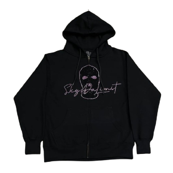 Mens SDL Hoodie with white SDL logo and portrait graphic streetwear design
